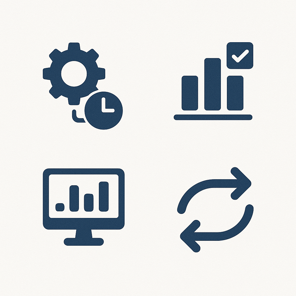 Unternehmensvorteile in Icons Dargestellt